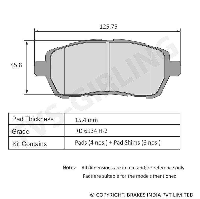 Brezza brake store pad cost