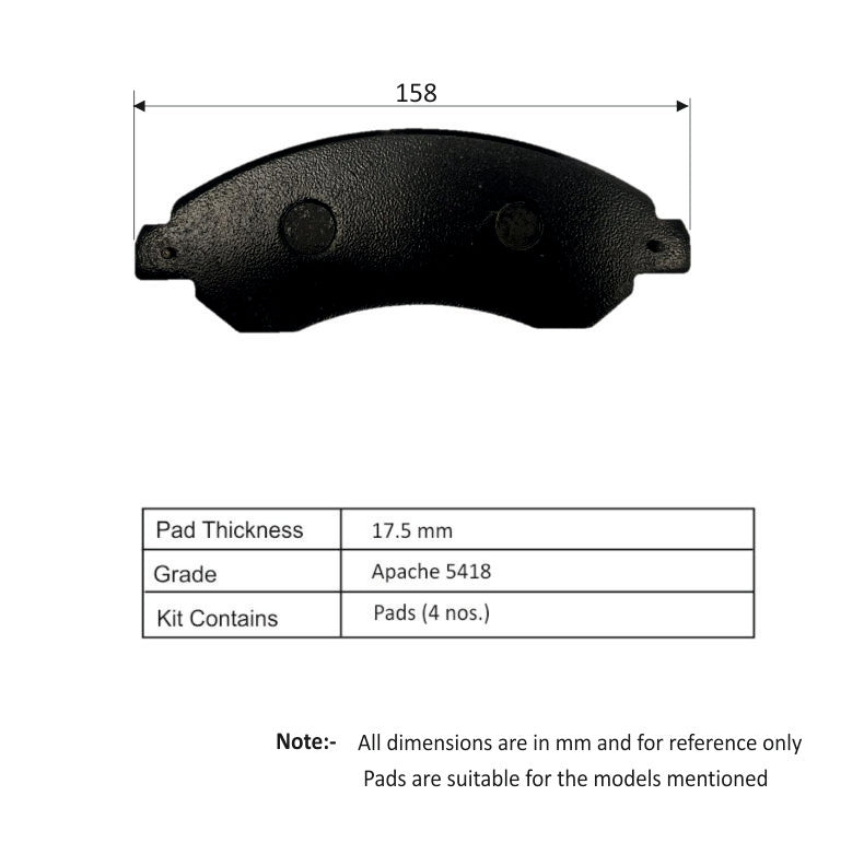 TVS Apache Brake Pad WINGER 29933190 – Mark-1 estore