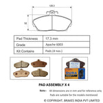 TVS Apache Brake Pad TATA (TML) INTRA V30 29933025
