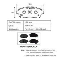 TVS Apache Brake Pad MARUTI MSIL BALENO/ DZIRE/ SWIFT/ASPIRE 29933457