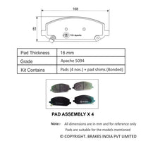 TVS Apache Brake Pad MG HECTOR 29933549