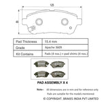 TVS Apache Brake Pad MSIL Fronx/BALENO(2022)/TKML GLANZA 2993626