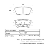 TVS Apache Brake Pad HYUNDAI KIA SELTOS REAR 29933509