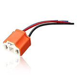 H4 / HB2 Car Motorcycle Headlight Ceramic Bulb Holder 3 Pin Female Socket Wire Cable ( Pack of 2 )